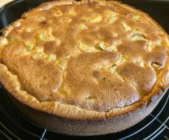 Rhabarberkuchen mit Haselnuss/Mandelguss
