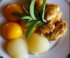 Grießklößchen mit Obst, Omas Rezept, Pfälzer "Griessknepp"