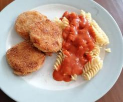 DDR Jägerschnitzel mit Nudeln und Tomatensoße