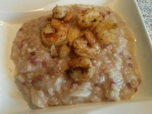 Spargelrisotto mit Shrimps