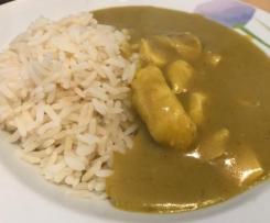 Variation Curry Hähnchen mit Reis - fettarm  & WW geeignet
