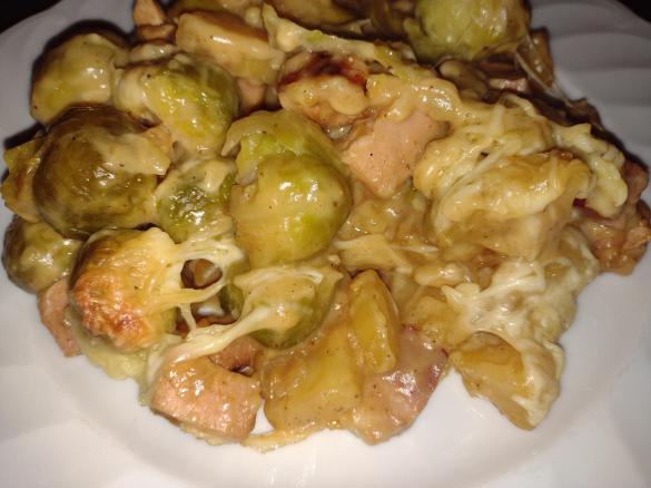 Kasseler-Rosenkohl-Kartoffel-Auflauf