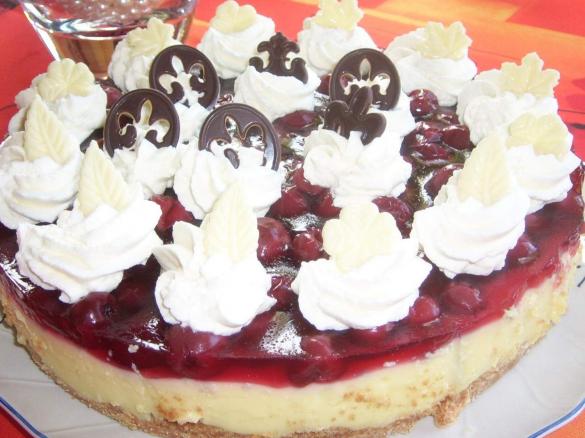René s Ein schneller, Obstkuchen mit Kirschen und Pudding .