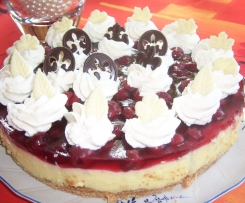 René s Ein schneller, Obstkuchen mit Kirschen und Pudding .