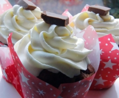 Nougat Cupcakes mit weißem-Schokoladen Topping