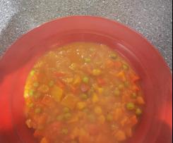 Indisches Kichererbsencurry mit Gemüse