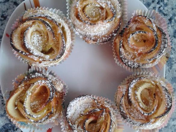 Apfelrosen,Apfel-Muffins