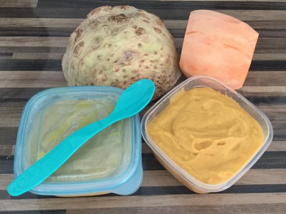 Süßkartoffel-Sellerie-Baby-Brei