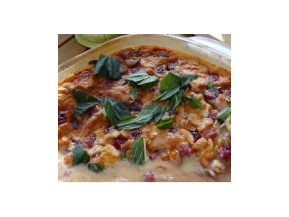 Himbeer-Banane-Schoko-Clafoutis