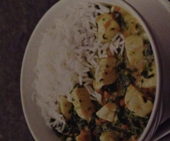 Hähnchencurry mit Spinat