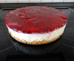 Milchreistorte mit Himbeeren