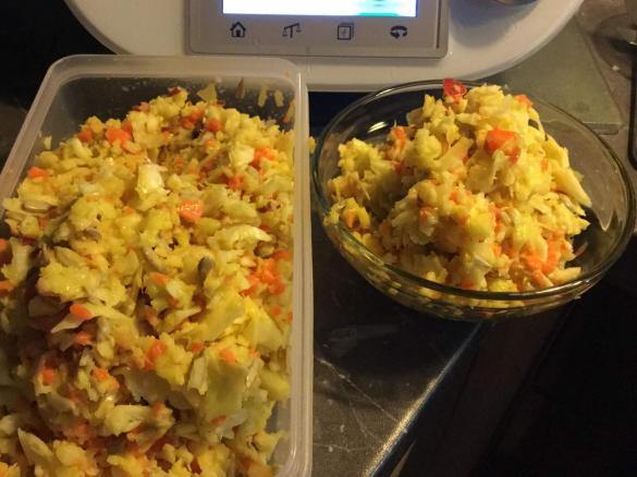 Kohl Karotten Salat mit Sonnenblum kerne