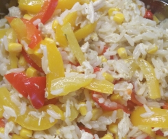 Hähnchengeschnetzeltes mit Reis, Geschnetzeltes, Hähnchen, WW, Weight Watcher tauglich