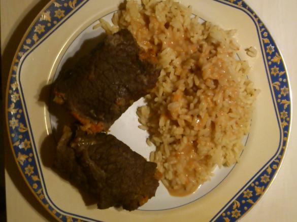 Rinderrouladen mit Reis