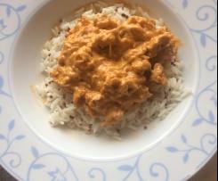 Putengeschnetzeltes in Sahnesauce