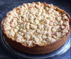 Rhabarberkuchen mit Schmandguss und Streuseln