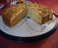 Versunkener Joghurt-Apfelkuchen mit Kichererbsenmehl