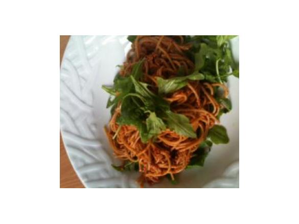 ww Vollkornspagetti mit Tomaten Schafskäse Pesto