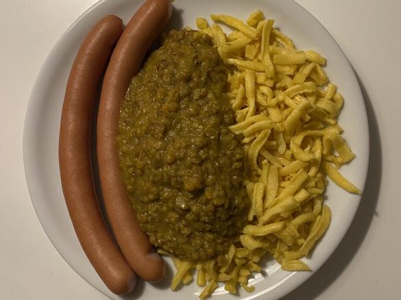 Schwäbisches Linsengericht - Linsen mit Spätzle