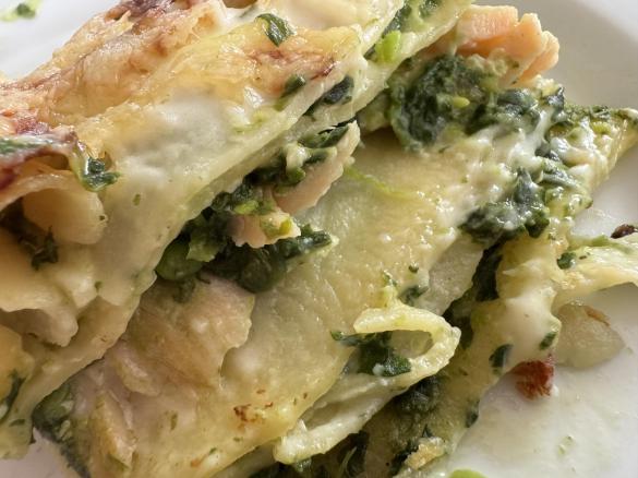 Variation Lachs-Spinat-Lasagne