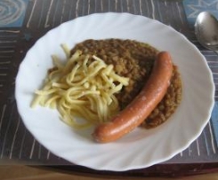 Linsen mit Spätzle - Schnelle Variante - 