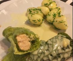 Lachs im Wirsingmantel