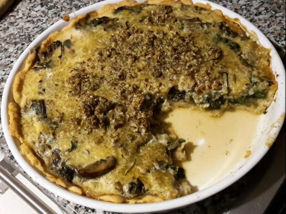 Mangold-Champignon-Quiche vegan