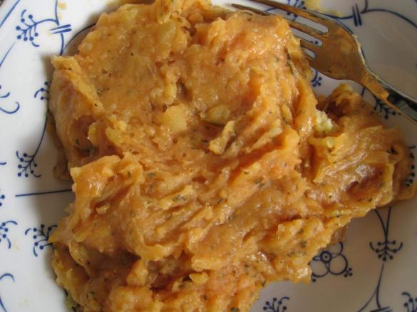 Tomaten-Kartoffelbrei / Kartoffelpüree, vegan, fettfrei, schnell und einfach!