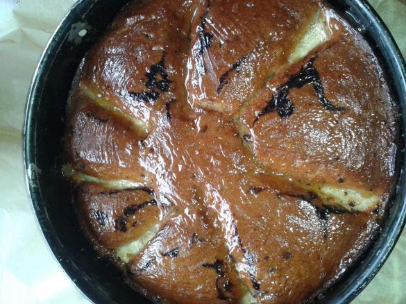 versunkener Bananenkuchen