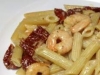 Penne mit Scampis und getrockneten Tomaten