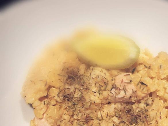 Zitronen-Thymian-Risotto mit Hühnchen