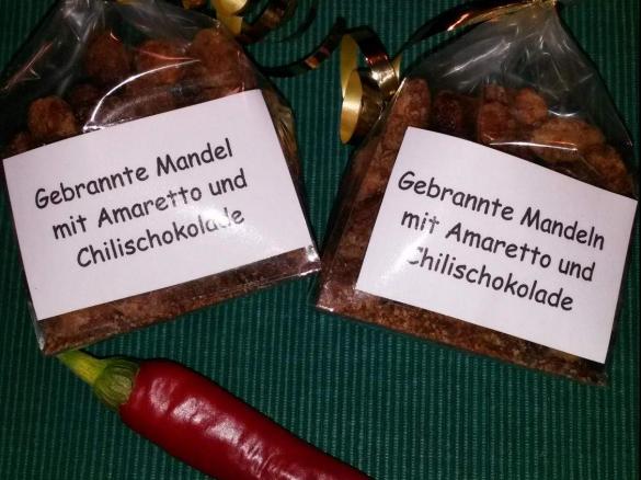 Gebrannte Mandeln mit Schokolade und Chili