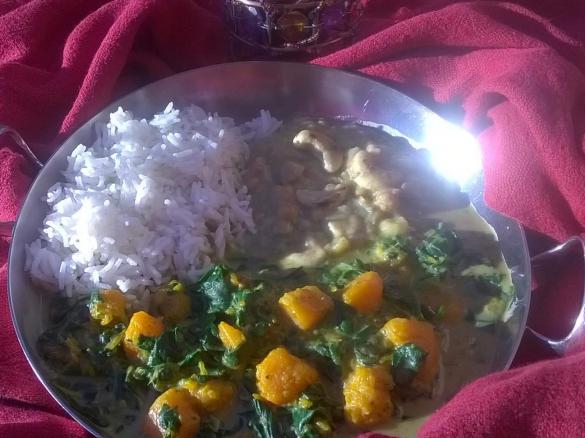 Kaddoo Saag, indisches Kürbis - Spinat Curry