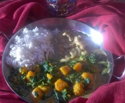 Kaddoo Saag, indisches Kürbis - Spinat Curry