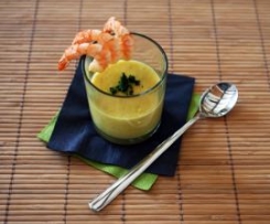 Scampi mit Curry-Ingwer-Suppe