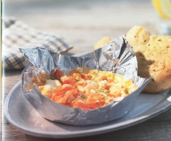 Feta Schafskäse überbacken im Grill Pfännchen