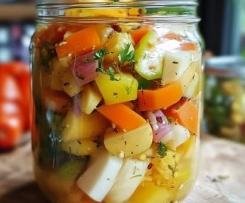 sauer eingelegtes Gemüse im Glas