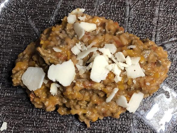 Hackfleischrisotto mit Rotwein