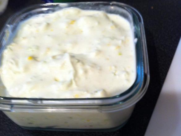 Porree Frischkäse mit Mandarinen