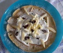 Pfannkuchen mit Apfel-Quark -Füllung