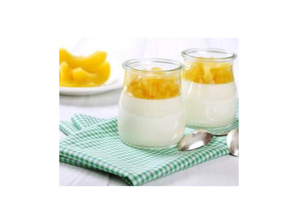 Kokos Limetten Panna Cotta mit Mango-Topping