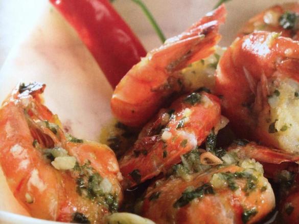 Riesengarnelen in Weißwein und Cognac