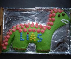 Schnelle Motivtorte Dinosaurier - Schokoladen-Nusskuchen RuckZuck