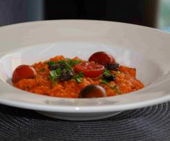 Mediterranes Risotto mit feinem Paprikapüree (vergan)