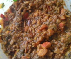 Linseneintopf mit Kürbis - vegan - vegetarisch - veggie - gesund - low fat - fitness