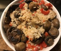 Paprika-Champignons Reis