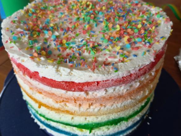 Regenbogentorte - Naked Cake