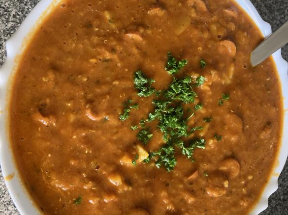 Kartoffeleintopf mit roten Linsen