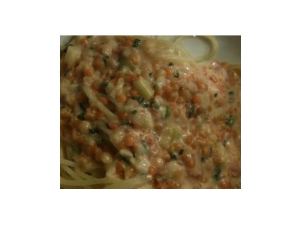 Spaghetti mit Roter Linsensauce