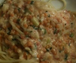 Spaghetti mit Roter Linsensauce
